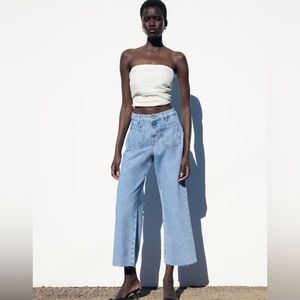 Zara ZW MARINE STRAIGHT-LEG HIGH-WAIST JEANS